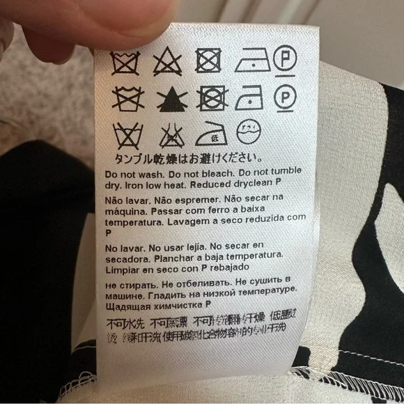 Escada 100% Silk Floral Tunic Dress with Pockets Black White Red Size 38 - Picture 13 of 15